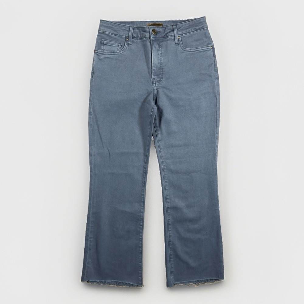 KUT From The Kloth Kelsey Jeans Womens 2 High Rise Fab Ab Ankle Flare Raw Hem